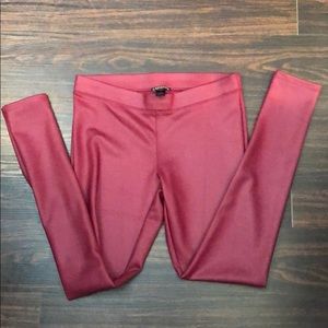 Express Faux Leather Leggings maroon